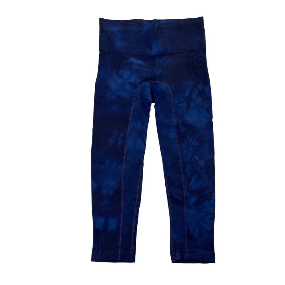 Athleta Re Charge Navy/Blue Tie Dye Crop Capri Leggings Size XS Activewear